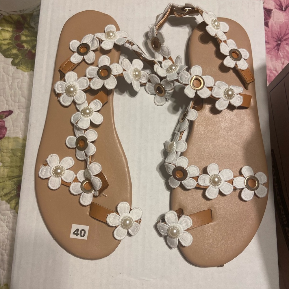 Floral Embellished Sandals